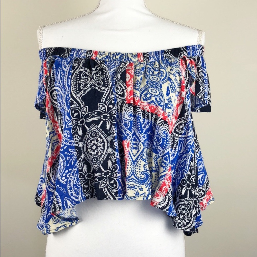 Vintage Havana Boho Peasant Crop Top Size Small